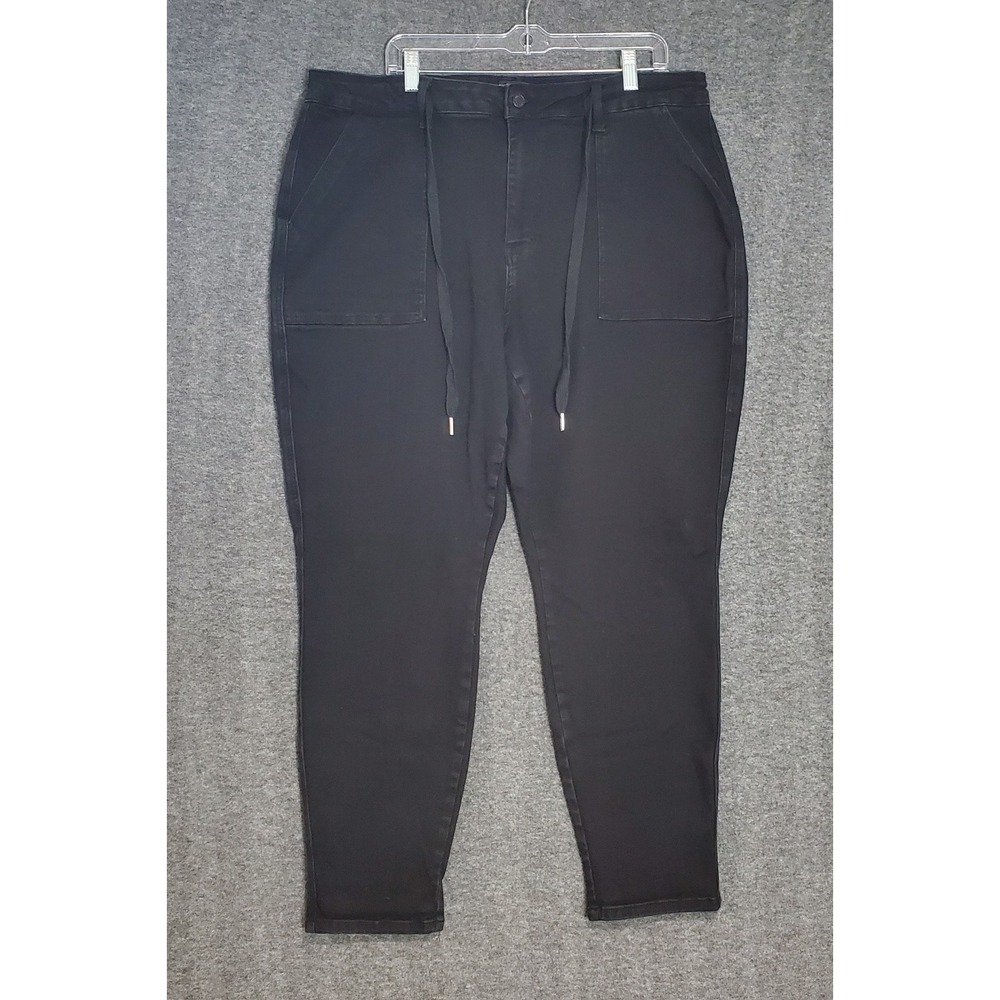 Judy Blue‎ Jeans Womens 20W Black Jogger Drawstring High Waist Stretch Denim